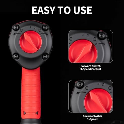 AEROPRO TOOLS 1/2-Inch Air Impact Wrench, Twin Hammer, 1200FT-LBS, 7500RPM, High Torque Pneumatic Impact Wrench, 1/2 Drive Air Impact Gun for Auto Repair, Tire Shop