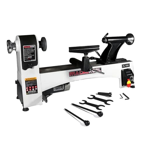 FINDBUYTOOL Wood Lathe, 12" x 21" Benchtop Variable Speed Midi Wood Lathe Machine, 3/4 HP, 6 AMP Motor, 2 Rotational Speed Range Settings (300-3500 RPM), Wood Lathe Machine