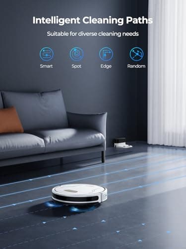 Robot Vacuum and Mop 4000Pa Suction, 3 in1 Robotic Vacuums with Self-Charging, App&Remote&Voice Control, Robot Vacuum for Pet Hair, Carpet, Hard Floor(White)