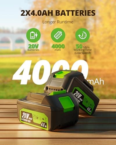 Leaf Blower Cordless 630CFM with 2×4000mAh Batteries and Charger, PATOOLIO 5 Speed Mode Cordless Blower Handheld for Patio, Lawn Care, Snow Blowing Yard Garden Blower