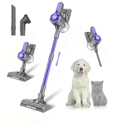 Cordless Vacuum Cleaners for Home with Powerful Suction,Stick Vacuum Cordless Rechargeable,Up to 35 Mins Runtime,Lightweight Hardwood Floor Vacuum for Pet Hair,Carpet(Dark Purple)