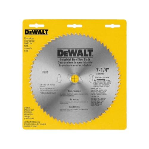 DEWALT Circular Saw Blade, 7 1/4 Inch, 68 Tooth, Metal Cutting (DW3329)