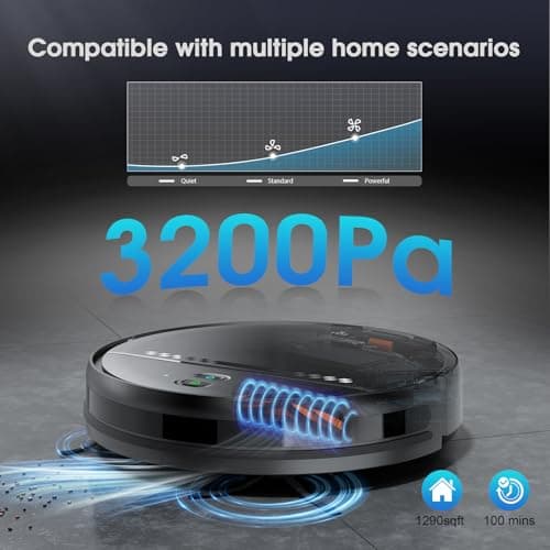 Robot Vacuum and Mop, 2-in-1 Robotic Vacuums Cleaner with Smart Max Strong Suction, WiFi/App/Alexa Voice Control, Obstacle Avoidance, for Pet Hair, Carpets and More