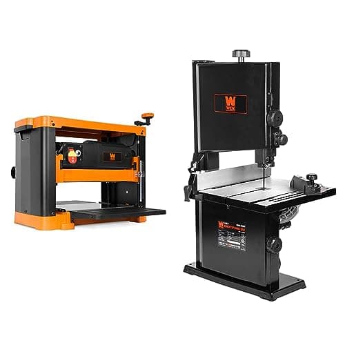 WEN PL1252 15-Amp 12.5-Inch Two-Blade Benchtop Thickness Planer, Black & 9-Inch Band Saw, 2.8-Amp Benchtop (BA3959)