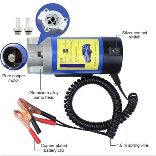 AIGMISON 12V 100W Engine Oil Pump, Electric Oil Change Extractor Pump, Diesel Extractor Pump Equipped With 3 Pipes-Low Noise