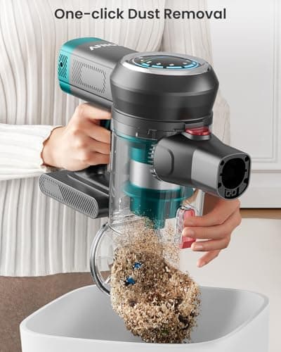 Cordless Vacuum Cleaner, 550W/45Kpa/65Mins Vacuum Cleaners for Home, Rechargeable Cordless Vacuum, Lightweight for Carpet/Pet Hair/Hardwood Floor, Self-Standing Stick Vacuum with LED Display