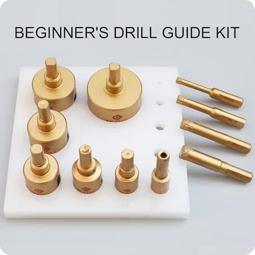 13 Packs Diamond Hole Saw Drill Bit Kit Wet/Dry - Serrated Brazed Core Set with Guide Jig for Ceramic, Glass, Tile, Marble, Granite, Gypsum (6mm-50mm)