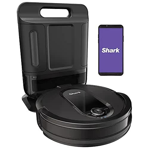 Shark AV1010AE IQ Robot Vacuum with XL Self-Empty Base, Bagless, 45-Day Capacity, Advanced Navigation, Alexa & Wi-Fi, Multi-Surface Brushroll, for Pets, Dander & Dust, Carpet & Hard Floor, Black