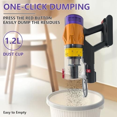 35KPA High Suction Cordless Vacuum Cleaner with LED Display - Stick Vacuum for Home, Removable Battery, Lightweight, Wall-Mounted, Low Noise, Touch Screen for Hard Floor, Carpet, Rug, Sofa