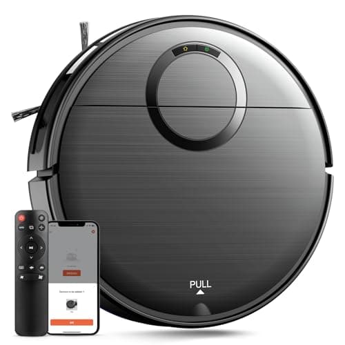 Robot Vacuum and Mop Combo, 2 in 1 Mopping Robotic Vacuum Cleaner with Schedule, Wi-Fi/App/Remote, Max Suction 2000Pa, Self-Charging, Slim, Ideal for Hard Floor, Pet Hair, Low-Pile Carpet