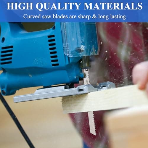 Jigsaw Blades, 10 Piece Jig Saw Blades, Assorted T-Shank jig Saw Blades for Wood, Metal and Plastic Cutting(T111D, T101AO, T101BR, T101D, T101B, T118A, T118B, T144D, T244D,T111C)