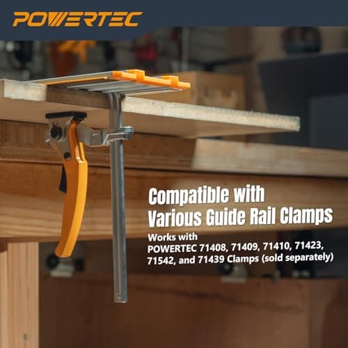 POWERTEC 53 Inch Circular Saw Track Guide Rail System – Precision Rip-Cut and Cross-Cut Guide for Sheet Goods, Plywood, Panels, and DIY Woodworking (72094)