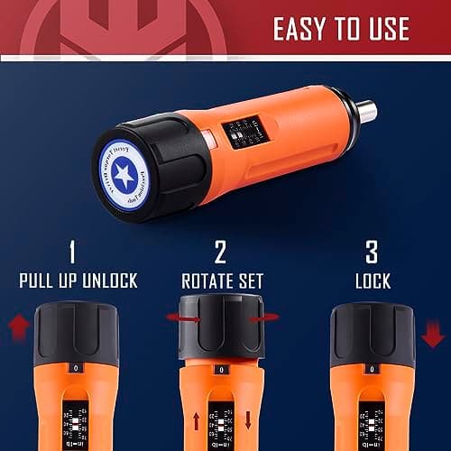 KNINE OUTDOORS Torque Screwdriver Wrench Driver Set 10-70 Inch Pounds lbs for Maintenance with T-bar Handle, 40 Hex Bits, 1/4" Socket, Shaft Extension, For Tools, Bike Repairing and Mounting (Orange)