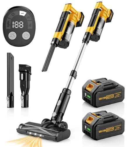 8000mAh Battery Vacuum Cleaner Cordless V1, 60KPA Brushless Vacuum Cleaners for Home, 6 in 1 Electric Stick Vacuum withwith Hepa Filter, Best Cordless Vacuum for Pet Hair /Carpet Hardwood Floor/Dorm