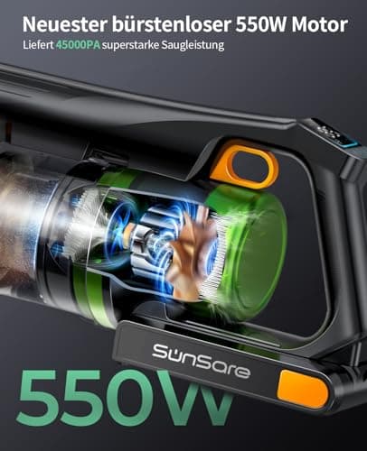 Cordless Vacuum Cleaner, 550W 45KPA 60 Mins Vacuum Cleaners for Home, Anti-Tangle Stick Vacuums with Rechargeable Battery, Dual-Handheld Lightweight Vacuum with Aromatherapy for Pet Hair Carpet Floors