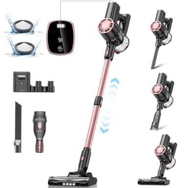 V8PRO Cordless Vacuum Cleaner for Home - 25Kpa Stick Vacuum with Self Standing Design, Max 35Min Runtime, 6 in 1 Lightweight Vacuum for Hardwood Floors and Carpet Pet Hair (Champagne)