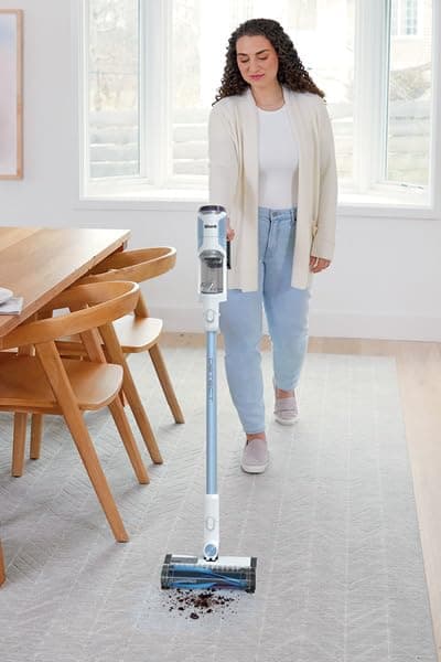 Shark Detect Clean & Empty Auto-Empty System - Lightweight Cordless Vacuum Cleaner with HEPA Filter, Portable Handheld Attachment, Crevice Tool, Ideal Stick Vacuum for Pet Hair, White, IW3511