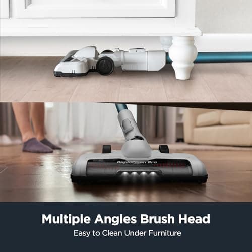 Eureka RapidClean Pro Cordless Vacuum Cleaner, Vacuum Cleaner for Home Rechargeable, Lightweight Stick Vacuum for Hardwood and Pet Hair, Blue, NEC280TL