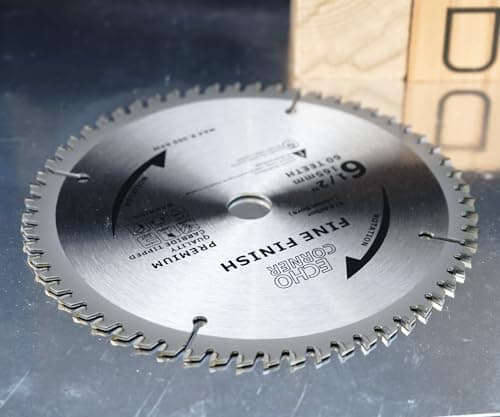 6-1/2 Inch Fine Finish Wood Cutting Circular Saw Blade, Fine Cut Crosscut Framing Plywood MDF Plastic Veneer Lumber Laminate, 5/8 Inch Arbor (60-Tooth)