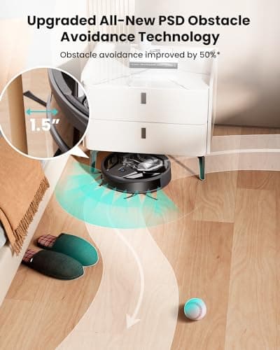 Lefant M320 Robot Vacuum Cleaner, Carpet Detection, 6,000 Pa Suction, Low Noise, 800ml Visible Dustbin, 210 Mins Runtime, Self-Charging, Works with Alexa, Ideal for Hard Floor, Pet Hair, Black
