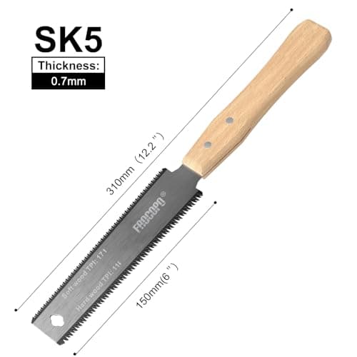 Hand Saw Woodworking Tools, 6-Inch Pull Saw, Flexible Double-Edge Blade 17/11 TPI, Japanese Flush Cut for DIY Craft, Non-Slip Wood Handle, Sharp & Lightweight for Woodworking and Garden Trim
