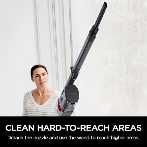 Shark Cordless Vertex Pro Lightweight Cordless Stick Vacuum with DuoClean PowerFins, HEPA Fitler, Anti-Allergen Complete Seal, LED Headlights, For Carpets & Hardfloors, Red, IZ662H