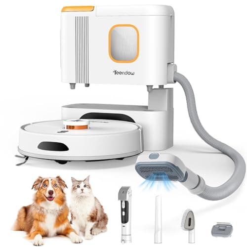 D20S Max+ Robot Vacuum and Mop, Specifically Handling Pet Hair Design, 6000Pa Max Suction, with Self-Empty Dock, 10 Weeks Hands-Free Cleaning, PreciSense LiDAR Navigation, App & Voice Control
