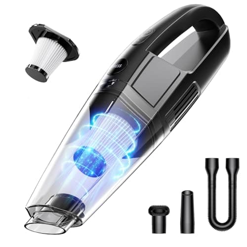 Handheld Vacuum Cordless, Rechargeable 8000PA, Car Vacuum Portable Cordless, Hand Vacuum Rechargeable, 3 in 1, Lightweight, Hand Held Vacuum Cleaner for Car Home Office, Pet Hair