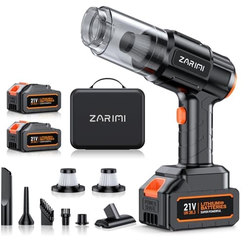 Car Vacuum Portable Cordless, 40,000Pa High Power Dust Buster, 6-in-1 Handheld Vacuum Cleaners for Home, Car, Pet Hair, Keyboard, Black
