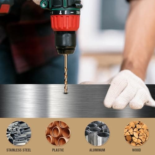 Cobalt Drill Bit Set, 115Pcs M35 High Speed Steel Bits for Hardened Metals, Stainless Steel, Cast Iron and Wooden Plastics, with Metal Index Storage Box