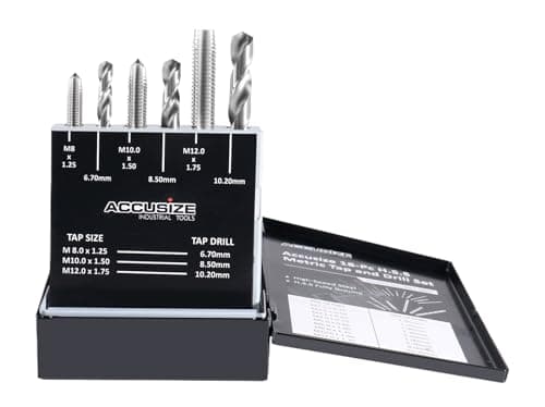 Accusize Industrial Tools Metric 18 Pc H.S.S. Tap and Drill Set, 0001-0052