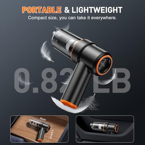 KMM Handheld Car Vacuum Cleaner, 11000PA Vacuum Cleaner & Air Duster, 120W High Power Vacuum Portable Cordless, Hand Held Vacuum Rechargeable with Multi-Nozzles & LED Light for Home, Car, Office