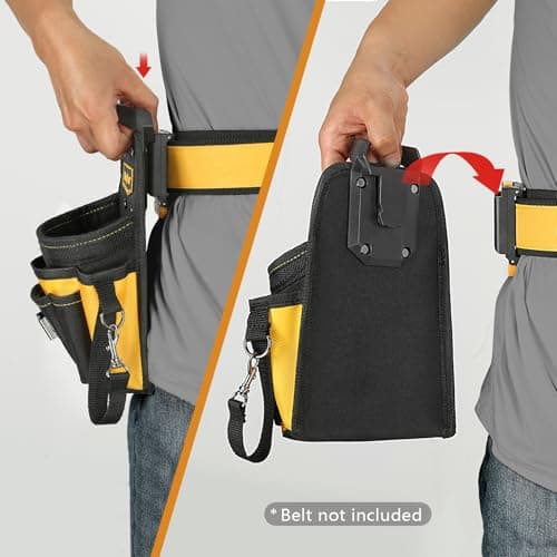 Tool Pouches, Tool Belt Pouch, Electrician Tool Pouch, Quickly Attach & Release Tool Belt Pouch with Clip, Tool Bag Multi-Pocket, Heavy Duty Tool Pouches for Carpenters & Home Improvement