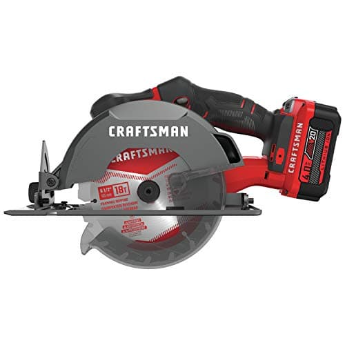 CRAFTSMAN V20 Cordless Circular Saw Kit, 6-1/2 inch, Battery and Charger Included (CMCS500M1)