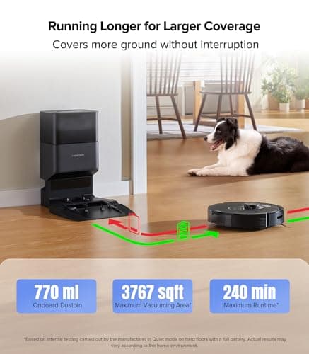 roborock Q5 Max+ Robot Vacuum with Self-Empty Dock, Upgraded from Q5+, 5500 Pa Suction, DuoRoller Brush, Hands-Free Cleaning for up to 7 Weeks, PreciSense LiDAR Navigation, App & Voice Control