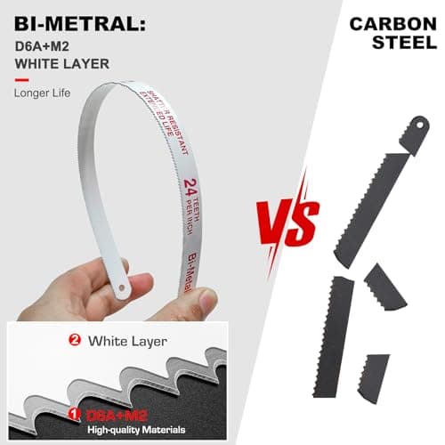 HAUTMEC 12-Inch High Tension Hacksaw, Lightweight Hack saw Frame with 24 TPI Bi-Metal HSS Blade, Adjustable Tension Hand Saw for Cutting Metal, Steel Pipe, PVC, and Wood – HT0398