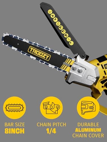 8-INCH Cordless Pole Saw, 2-IN-1 Chainsaw with 4.0Ah Battery Powered, Electric Tree Trimmer Branch Cutter with Extendable Pole, Pruning & Wood Cutting