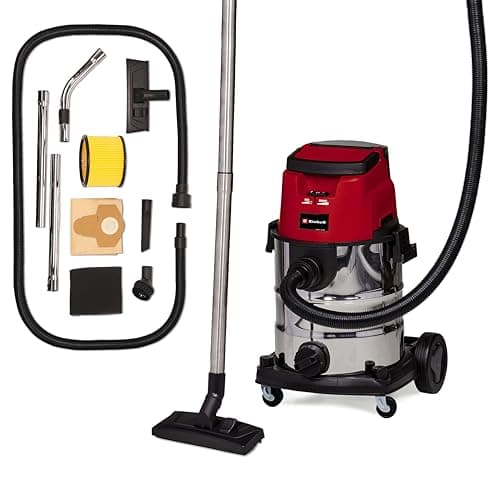 Einhell TE-VC 36/25 Li S-Solo Power X-Change Cordless Wet/Dry Vacuum Cleaner (Li-Ion, 36 V, ECO/Boost Mode, 150 mbar Suction Power, Stainless Steel Container 25 L, Without Battery and Charger),