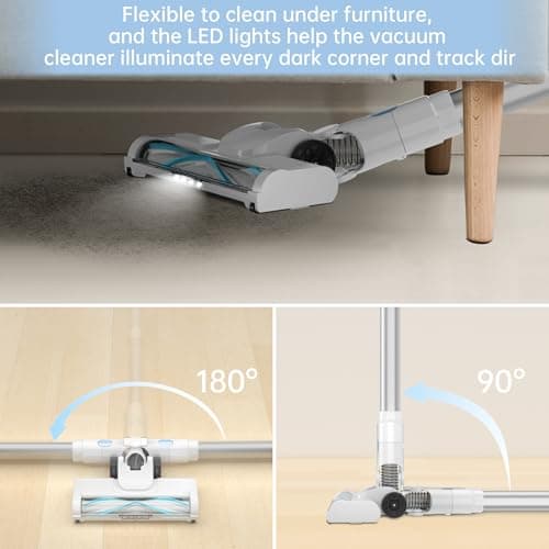 Cordless Vacuum Cleaner, 35Kpa Cordless Vacuums for Home, 500W Stick Vacuum Cleaners with Long Runtime, Lightweight, Powerful, Large Dust Cup Vacuum Cleaner for Pet Hair Hard Floor