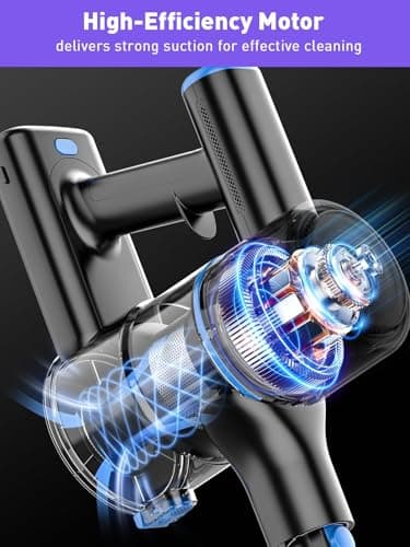 Cordless Vacuum Cleaner, 30Kpa 8-in-1 Stick Vacuum with LED Display & 3 Cleaning Modes, 40-Minute Runtime & Detachable Battery, Lightweight Vacuum Cleaner for Home Hardwood Floors (Blue)