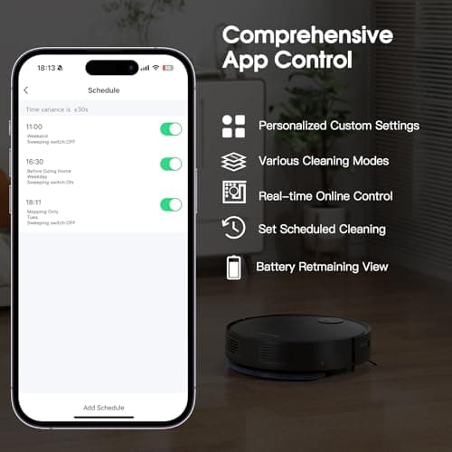 Robot Vacuum and Mop Combo with 4000Pa Suction, APP/Voice/Remote Control, Robotic Vacuums with Personalized Adjustment Setting, Self-Charging, Obstacle Avoidance, Smart Home Robot Aspiradora