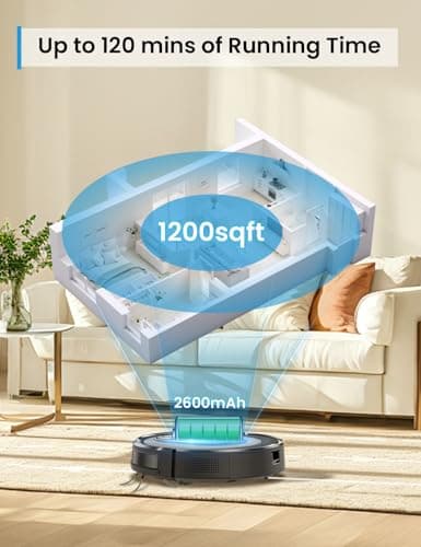 W7 Robot Vacuum and Mop Combo, 2 in 1 Mopping Robotic Vacuum Cleaner with Watertank and Dustbin, Self-Charging, Slim, Max 120mins Runtime for Hard Floor, Carpet Cleaning