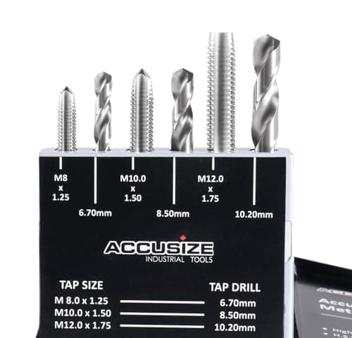 Accusize Industrial Tools Metric 18 Pc H.S.S. Tap and Drill Set, 0001-0052