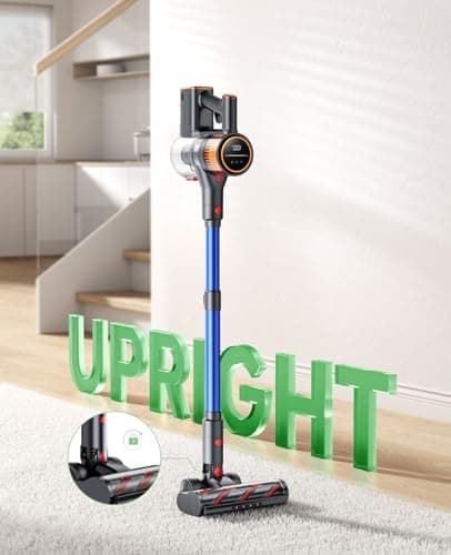 Cordless Vacuum Cleaner, 45Kpa 550W 60Mins Vacuum Cleaners for Home, Stick Vacuum Cordless Rechargeable, Wall Mount Charging, Self-Standing, Household Vacuum for Pet Hair/Carpet/Hardwood Floor(X9)
