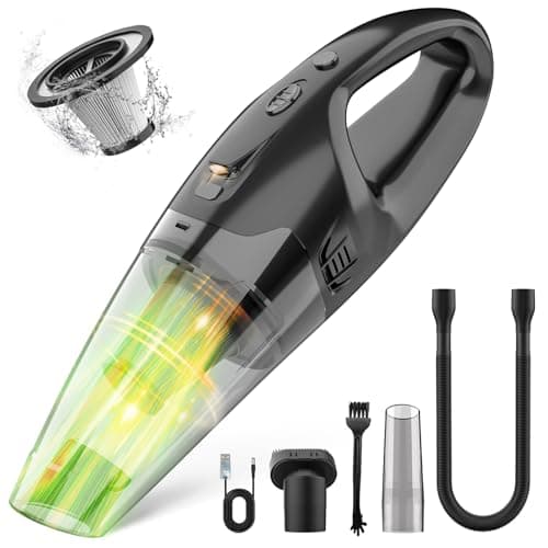 Handheld Vacuum Cordless Rechargeable White LED Light Blue