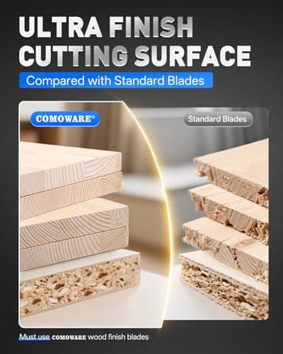COMOWARE 10 inch Miter Saws Blade, 80T ATB Circular Saw Blade, 5/8" Arbor, TCT Carbide-Tipped, Anti-Vibration, Teflon Anti-Stick, Miter Saws Blades for Wood, Laminate, Plywood & Hardwoods