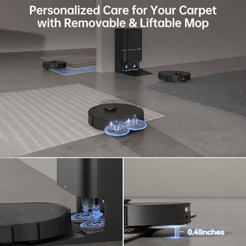 dreame X30 Ultra Robot Vacuum and Mop Combo, Extendable & Liftable Mop, 75Days Self-Emptying Robot Vacuum, 260Mins Runtime, 8,300 Pa Suction, 140°F Self-Cleaning & Auto-Drying Mops