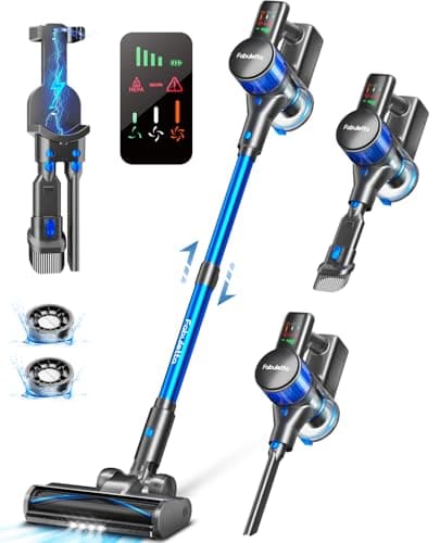 FABULETTA Cordless Vacuum Cleaner, Lightweight Vacuum Cleaners for Home with 500W Brushless Motor, Rechargeable Stick Vacuum Up to 55 Mins Runtime, Great for Pet Hair, Carpet, Hard Floor, Deep Blue