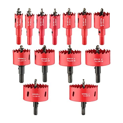 13PCS Bi-Metal Hole Saw Kit with Drill Bits, Carbide Hole Saw Set for Thin Metal and Wood, Cutting Diameter 3/4'' to 3''