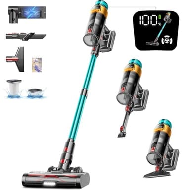 Cordless Vacuum Cleaner, 550W 45KPA 70Mins Vacuum Cleaners for Home, Stick Vacuum with Charging Dock Station, Anti-tangle Wireless Vacumm, Rechargeable Cordless Vacuum for Pet Hair/Carpet/Hard Floor